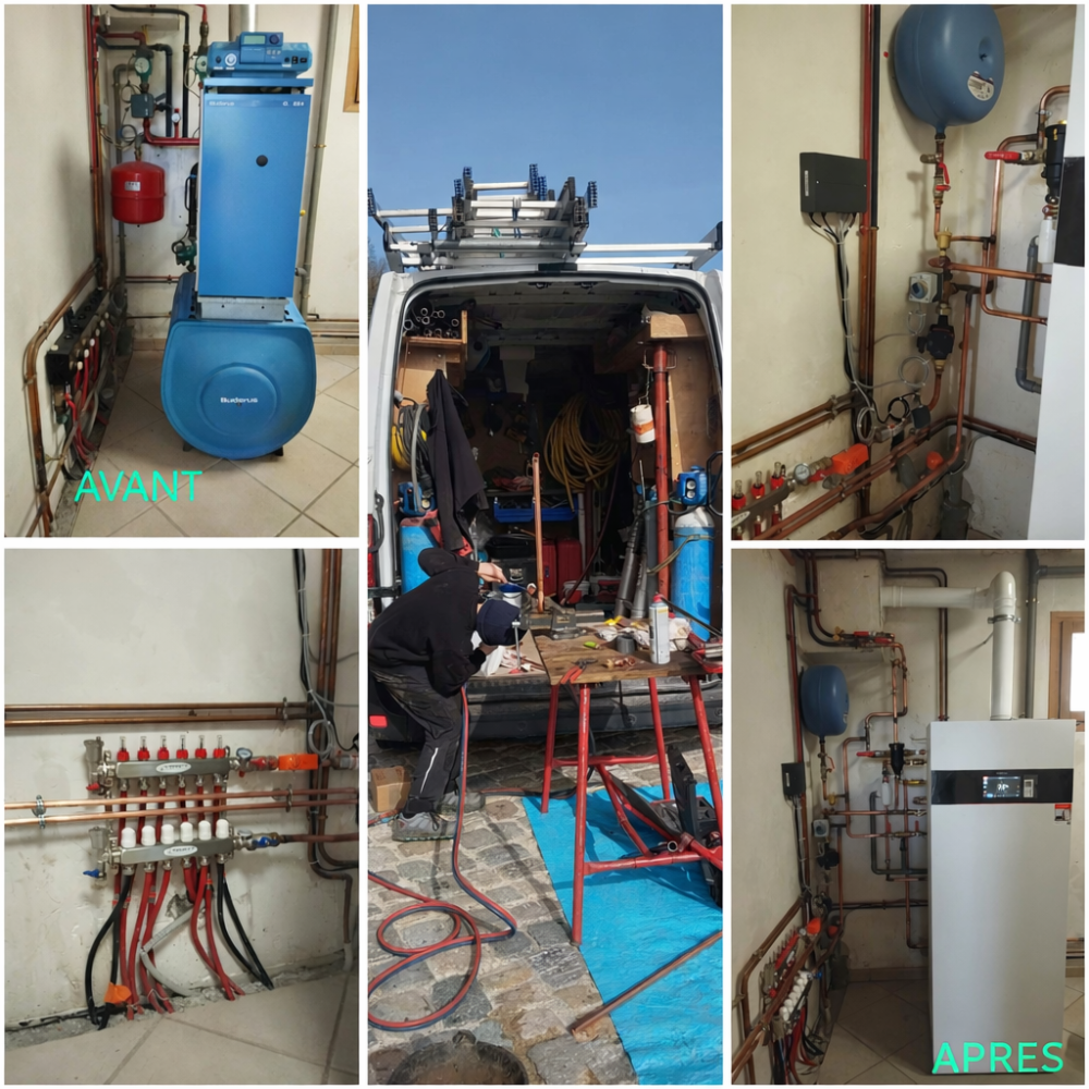 Montage photos changement chaudière